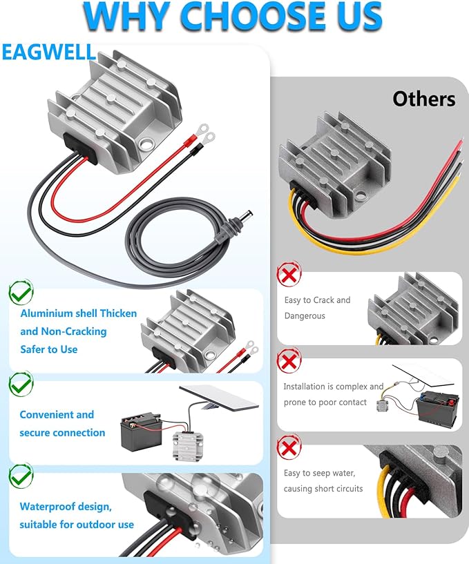 EAGWELL Starlink Mini 12V Adapter DC Step Up Converter with Starlink Mini Power Cord 9-28V Input 30V 3.5A Output for Starlink Mini Power Supply Step Up Conversion