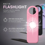 POM Personal Safety Alarm for Women – 130dB Loud Emergency Siren, USB-C Rechargeable with Bright LED Flashlight, Portable Keychain Design for Self Defense, Purse, Backpack & Travel (Pink)