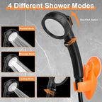 Portable Camping Shower, 7800mAh Rechargeable Outdoor Shower with Digital Display, High-Pressure Pump Bonus Toilet Sprayer, Tool-Free Installation for Hiking, Travel, Beach, Pet & Car Cleaning