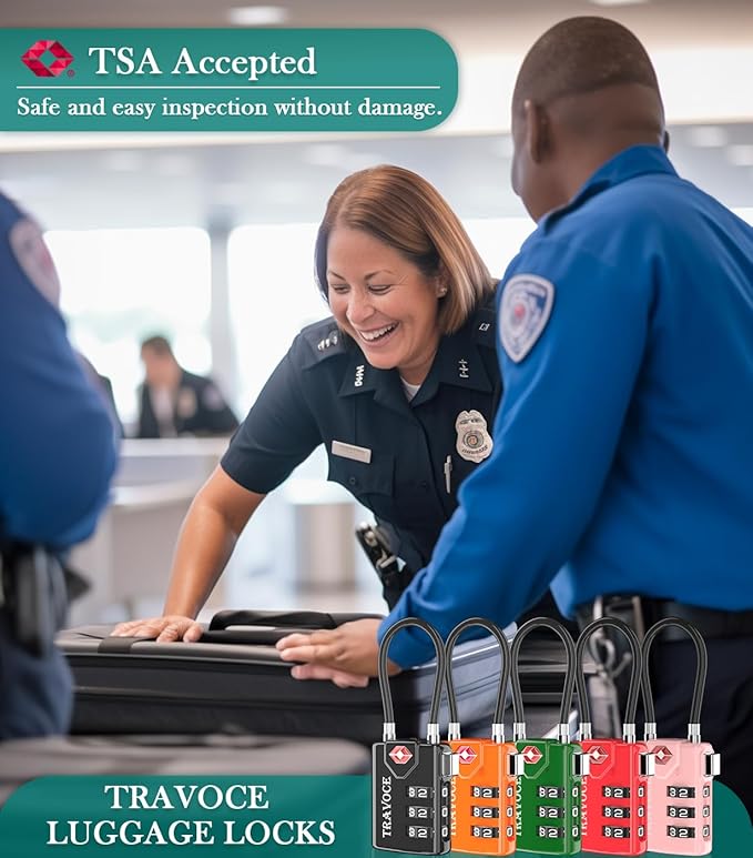 TSA Approved Luggage Locks, Travel Locks Which Also Work Great as Gym Locks, Toolbox Lock, Backpack and More, Orange 6 Pack