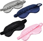 LERSVICVIL Sleep Masks 4 Pack Silky Eye Cover Soft Satin Blindfold Elastic Strap Night Eye Shade for Women Men
