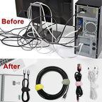 100Pcs Silicone Cable Ties Cord Organizer for Bundling Earphone, Phone Charger, Computer Cords, Reusable Cable Ties Wire Organizer in Home,Office,Kitchen,School (5 Colors)