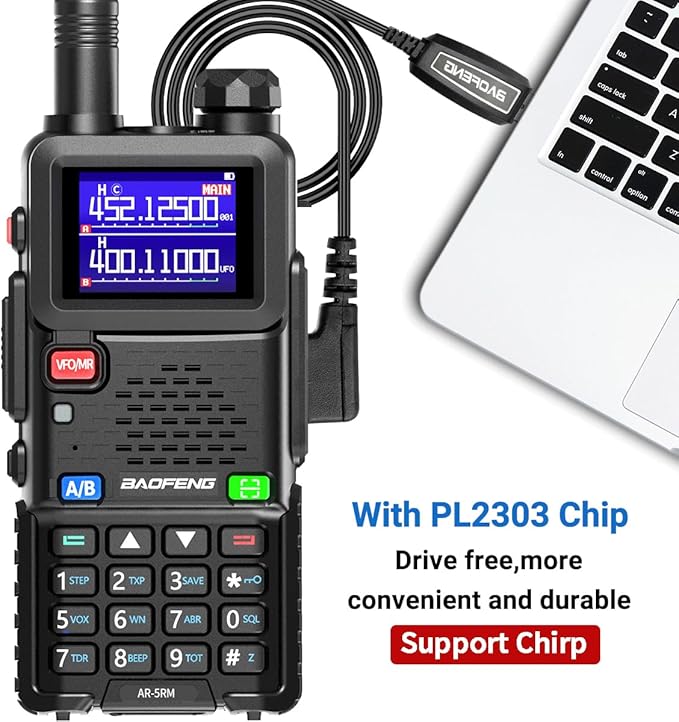 Baofeng Radio Ham Radio Handheld UV-5R Upgrade Long Range Rechargeable AR-5RM 10W NOAA Weather Emergency Tactical Two Way Radio with Programming Cable for Survival Gear Hunting Camping,2 Pack