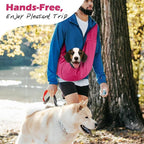 Pawaboo Small Dog Sling Carrier, Reversible Hands Free Dog Sling Carriers for Small Dogs and Cats, Puppy Slings Carrier with Safety Harness, Puppy Essentials, Magenta