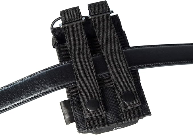 Tactical Molle Radio Holster Holder Case Military Heavy Duty Pouch Bag for Two Ways Walkie Talkies Adjustable Storage with 1 Pack Patch