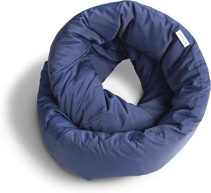 Huzi Infinity Pillow - Home Travel Soft Neck Scarf Support Sleep (Navy)