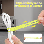 Oligei 25 Pcs Silicone Cable Ties, Cable Ties Reusable, High Elasticity Cord Wraps for Electrical Cords, Cord Organizer for Earphone, Phone Charger(Yellow)