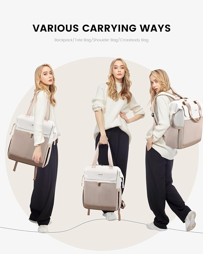 LOVEVOOK 18 Inch Laptop Backpack for Women, Large Capacity Travel Backpack with Organizer Bag, Waterproof Carry on Backpack Purse Work Bag with USB Port for College Teacher Nurse, 2PCS