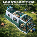 UNP Camping Tent 8 Person Waterproof Big Tunnel Tent with Screen Porch,Family Outdoor Large Tents for Camping 20' x 9' x 80in(H)