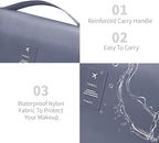 Lcsmaokin Large Capacity Toiletry Bag Travel Bag with Hanging Hook for Men and Women Waterproof Travel Cosmetic Bag Bathroom Storage Bag for Brushes Set,Mens Bathroom Bag Accessories-Grey