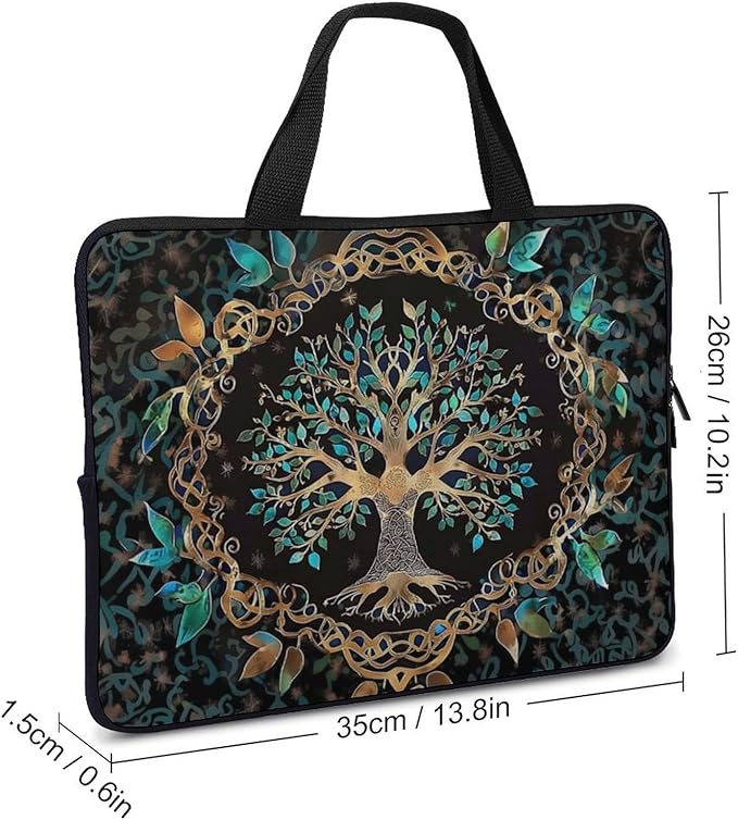 Tree of Life Bohemian Laptop Bag Laptop Case Computer Messenger Bag with Adjustable Shoulder Strap