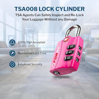 Forge Open Alert TSA Approved Luggage Locks - 3 Digit Combination, Easy Read Dials, Zinc Alloy Body - Ideal Travel Lock for Luggage, Suitcases, Bags & Toolboxes (4 Color Locks #2)