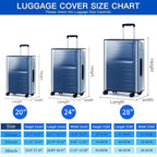 3 Pieces Thicken Clear Luggage Cover Protector with Tag Pocket, 20" 24" 28" PVC Luggage Covers for Suitcase Waterproof Dustproof Anti-scratch Travel Suitcase Covers Case for Wheeled Luggage