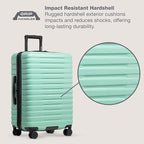U.S. Traveler Boren Expandable Hardside Rugged Travel Luggage with 8 Spinner Wheels, Mint, Carry-on 22-Inch