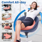 CushZone Seat Cushion, Memory Foam Office Chair Seat Cushion for Office Chairs/Car/Long Trip/Desk Chair/Gaming, Large Size for Sciatica & Hip & Tailbone Pain Relief, Sciatica Support (Pink)