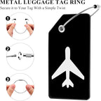 10 Pack Silicone Luggage Tag for Suitcases with Stainless Loop, TSA Approved, Privacy Protection Travel Essentials Bag Tags by Gostwo, Black
