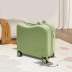 18" Kids Ride-On Suitcase,Children's Carry On Luggage Case,Rolling Luggage With Lock,Travel Trolley Case for Short Trips,School Trips,Outings (Olive green)
