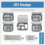 Lanola Electronic Accessories Case,Electronics Travel Organizer, Portable Double Layer Cable Storage Bag for Cord, Charger, Flash Drive, Phone, SD Card,Flash Drive,Adapter - Light Blue