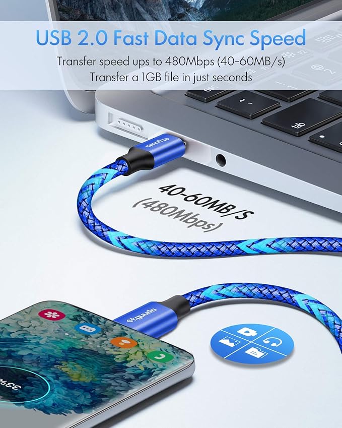 etguuds USB C to USB C Cable 3ft, 2-Pack 60W USBC to USBC Cord, Type C to C Charger Cable Fast Charging for iPhone 17 16 15 Pro Max Plus Air, Samsung Galaxy S25 S24 S23, for MacBook/iPad, Pixel
