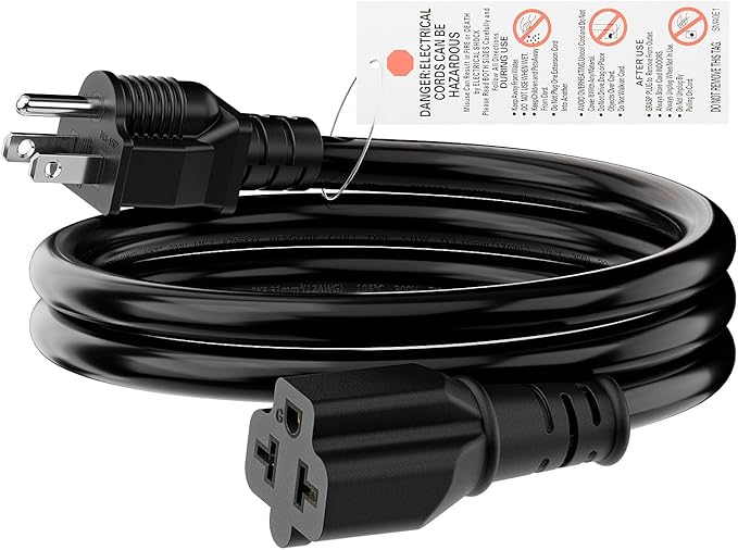 (3Feet) NEMA 5-15P Extension Cord, Plugrand NEMA 5-15P to 5-15R/ 5-20R/ 6-15R/ 6-20R AC Adapter Cord, 12AWG 15 Amp to 20 Amp T Blade Adapter Cable, 15A 125V to 20A 250V Extension Cord