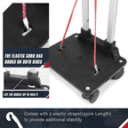 Zoofen Folding Hand Truck Lightweight Luggage Cart with 4 Wheels Compact Trolly Cart with 2 Elastic Ropes for Luggage,Backpack, Bags, Travel and Office Use(24 * 31cm)