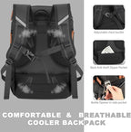 BAGPARKK Insulated Cooler Backpack,33/45 Cans Multifunctional Double Deck Leakproof Cooler Bag with Sternum Strap,Large Capacity Lightweight Travel Camping Beach Backpack