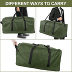 Finnhomy 120L Foldable Rolling Duffel Bag with 3 Wheels, Light Weight Travel Duffel bag with Large Loading Capacity, 32'' Rolling Duffel bag with Shoulder Strap