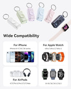 INIU 3-in-1 Portable Charger, Small 5000mah Power Bank with Built-in USB C Cable and Watch Charger, 20W PD Fast Charging Battery Pack, Travel Charger for iPhone 16 15, Apple Watch, etc