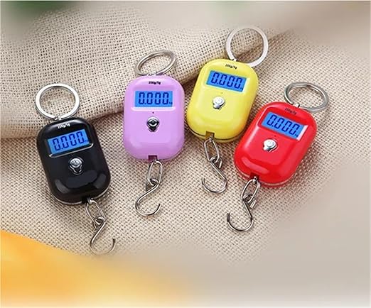 Luggage Weight Scale, 5pcs 25kg Digital Hanging Scale Portable Hook Scale Electronic LCD Travel Suitcase Luggage Bag Weight mini Scales,for Travel(Yellow)