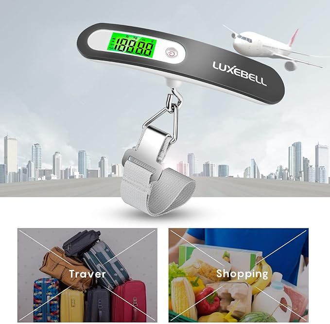 Digital Luggage Scale Vacation Travel Essentials Accessories Gifts for Traveler Portable Suitcase Handheld Weight Scale 110 lbs Hanging Baggage Travel Must Haves