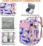Lumesner Carry on Travel Backpacks, Extra Large 40L Flight Approved for Men & Women,Expandable Suitcase backpack (Camouflage Pink(Backpack With 4 Packing Cubes))