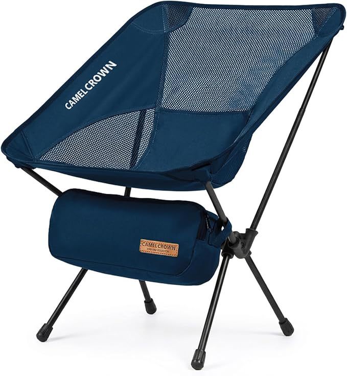 CAMEL CROWN Camping Chair Heavy Duty Backpacking Chair - Ultra-Light Folding Chair with Carry Bag, Portable Compact for Outdoor, Lawn, Hiking, Beach, Picnic