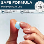 Peace&Quiet | PQ Wax Ear Plugs for Sleeping, Swimming - Soft Noise Cancelling Silicone Gel Wax Earplugs for Sleep and Swimmers, Sound Blocking Level of 32 Db, Color: Blue