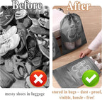 Shoe Bags for Travel, 10 Pcs Travel Shoe Bag Travel Bags Covers for Traveling Packing, Travel Shoe Bags for Storage for Packing in Suitcase (Large, Medium)