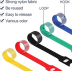 MVYC 150PCS 8 Inch Cable Ties Reusable Multi-Purpose Wire Ties Cord Organizer Adjustable Cable Management 5 Colors