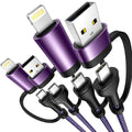 4 in 1 Charging Cable 2Pack 6.6ft 60W Fast Charging USB C Cable 20W iPhone Charger Cord Lightning Cable Multi Charging Cable with Lightning/Type C/USB A Port for iPhone 16 15 14/Samsung/iPad/MacBook