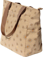 ESVAN Original Floral Tote Bag Large Shoulder Bag with Multi Pockets for Gym Travel Beach Daily Bags