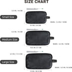 Elviros Toiletry Bag for Men, Large Travel Shaving Dopp Kit Water-resistant Bathroom Toiletries Organizer PU Leather Cosmetic Bags Fathers Day Gift(Medium, Black)