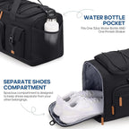 Gym Bag for Men and Women with Shoe & Laptop Compartment, 3-in-1 Sports Travel Duffel Bag Anti-Theft Weekender Carry-On Backpack for Airplane & Workout, Overnight Travel Bag,35L (Black, Medium)