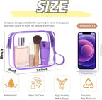 Icramsy Clear Makeup Bag,2 Pack TSA Approved Toiletry Bag Travel Toiletry Bag Hanging Makeup Cosmetic bag for Women Men (Purple)