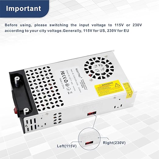 12V DC Power Supply 600W AC to DC Converter SMPS 50A 12V Switching Power Supply Transformer for 3D Printer, RV, Led Strip, Motor Pump, CCTV, Electronic Instruments, Lab Computer