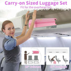 Goplus 2 PCS Kids Luggage, 13" & 16" Carry-on Suitcase w/Spinner Wheels, Telescopic Handle, Hard Shell Rolling Trolley Luggage for Toddler Boys Girls Travel, Airline Approved (Pink, Pony)