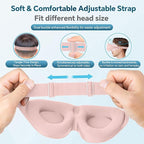 ZGGCD Sleep Mask for Side Sleeper, Light Blocking Sleeping Eye Mask for Women Men, 3D Contoured Night Blindfold, Luxury Eye Cover Eyeshade with Adjustable Strap for Travel, Nap, Nurse Essentials, Pink