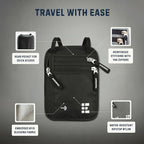 Neck Wallet for Travel & Passport Holder with RFID Blocking - Slim & Easy to Conceal Nylon Travel Pouch for men & women - Holds Phone, Cash, Cards, Keys - Sweat & Water Resistant - Large - Black