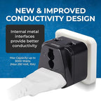 OREI UK, China, US to India Adapter - Type D Travel Adapter Plug - 2 in 1 Travel Adapter India - Compatible with India, Nepal, Pakistan - CE Certified - RoHS Compliant - 2 Pack - Black Color
