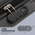 Merax Luggage Sets,Hardcase Suitcase with Bags,6 Piece Lightweight Carry on Luggagewith Double Spinner Wheels Lock,16+20+24+28 inches,charcoal