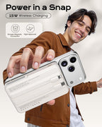 for Magsafe Portable Charger,10000mAh Magnetic Power Bank with Foldable Stand,PD22.5W Fast Charging with USB-C Cable,Wireless Portable Charger for iPhone 17/16/15/14/13/12 Series, Creamy White