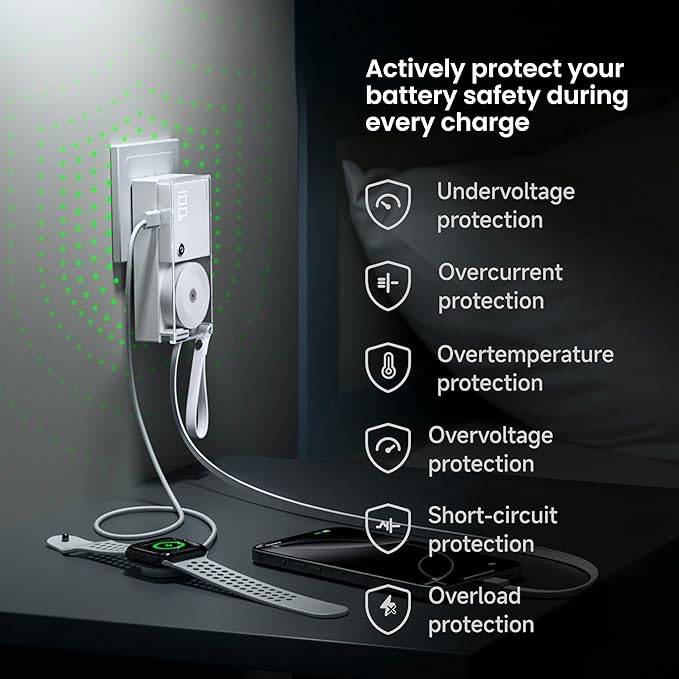 sharge 3 in 1 Portable Charger with Built-in Retractable Cables 10000mAh Power Bank, 30W Max Travel Essentials Battery Pack Fast Charging Powerbank for iPhone 17/16 and More