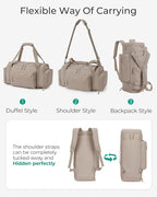BAGSMART 4-IN-1 Gym Bag for Women Men, TSA Lightweight Duffle Bag for Travel with Shoe Compartment & Wet Pocket, 22L/30L/38L Tactical Backpack with 40oz Water Bottle Holder