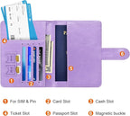 Eoehro Passport Holder for Travel Essentials, Passport Wallet Cover Case for Travel Must Haves Accessories,Passport Book Holders for Women and Men(Light Purple)